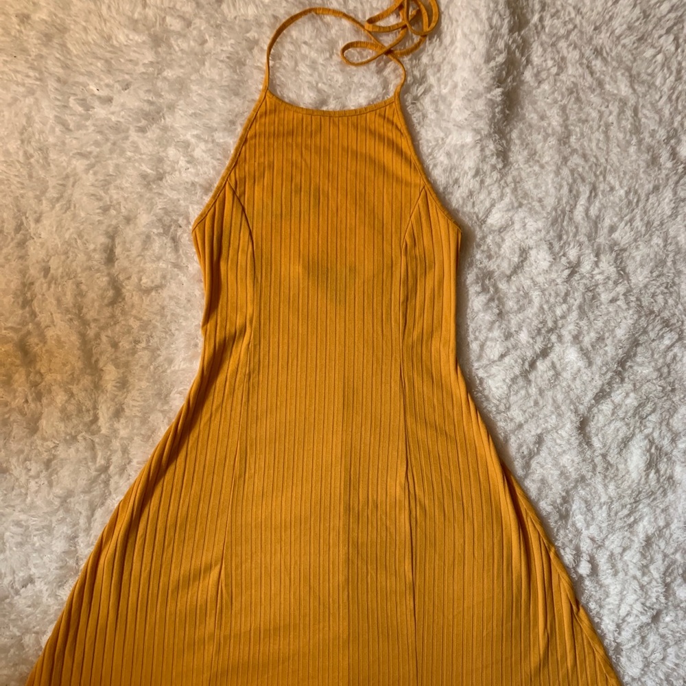 Yellow halter dress